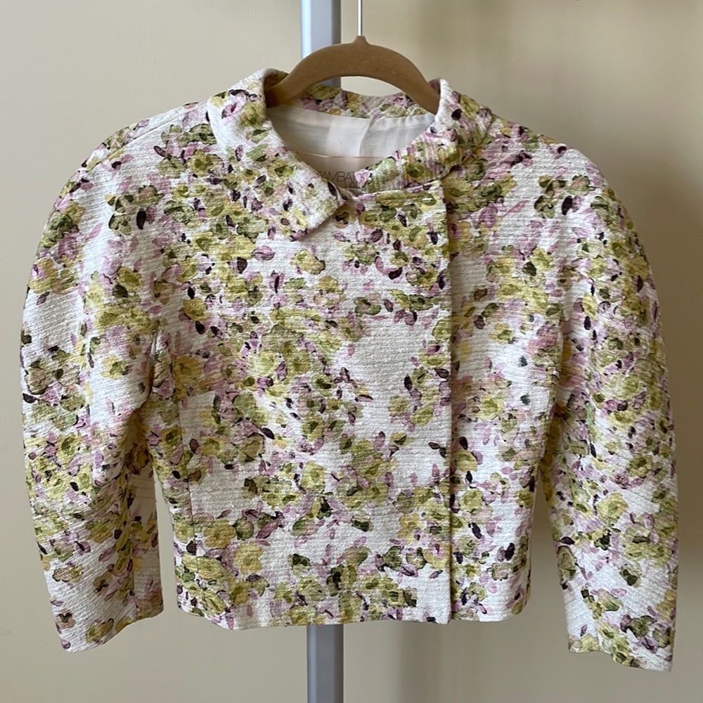 NWOT Giambatista Valli Paris cropped floral blazer, size XS
